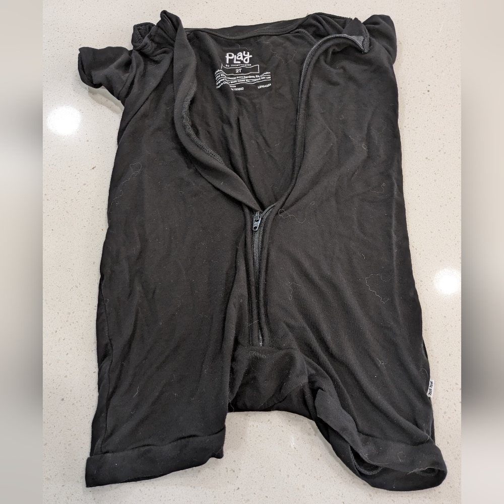 Little Sleepies Play Black One Piece Shorty Zippy